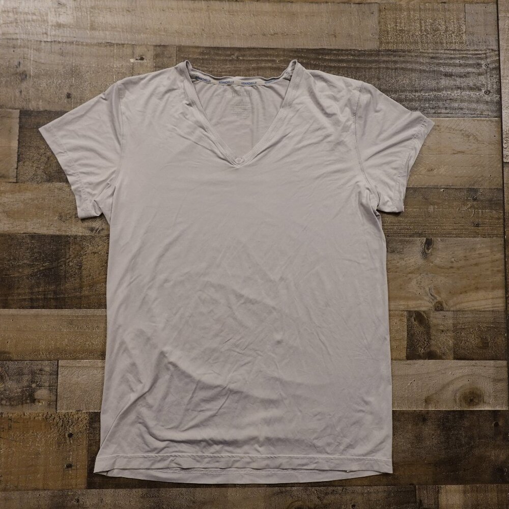 Duluth Trading Armachillo Cooling Deep V-Neck Undershirt Men’s Large Light‎ Gray